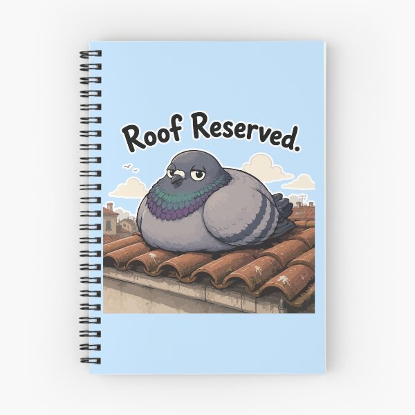 Item preview, Funny Rooftop Pigeon Sticker – “Roof Reserved” designed and sold by SimplePoDesign.