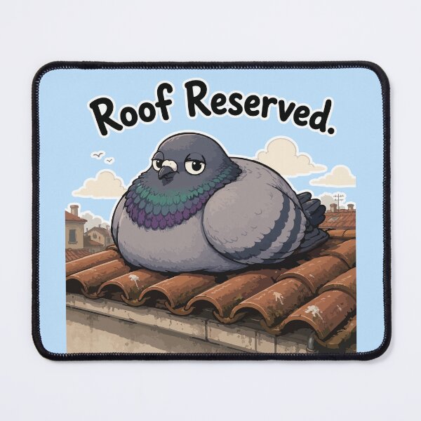Item preview, Funny Rooftop Pigeon Sticker – “Roof Reserved” designed and sold by SimplePoDesign.