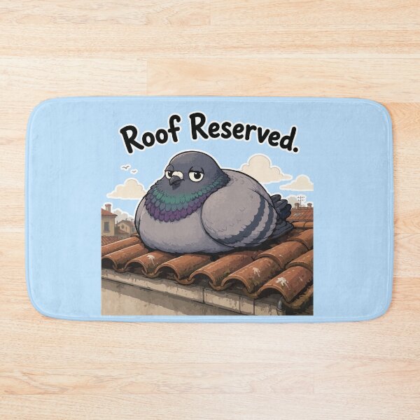 Item preview, Funny Rooftop Pigeon Sticker – “Roof Reserved” designed and sold by SimplePoDesign.