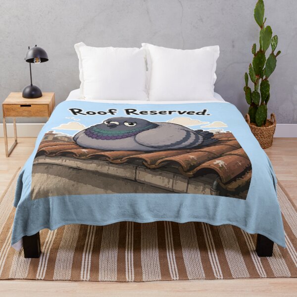 Item preview, Funny Rooftop Pigeon Sticker – “Roof Reserved” designed and sold by SimplePoDesign.