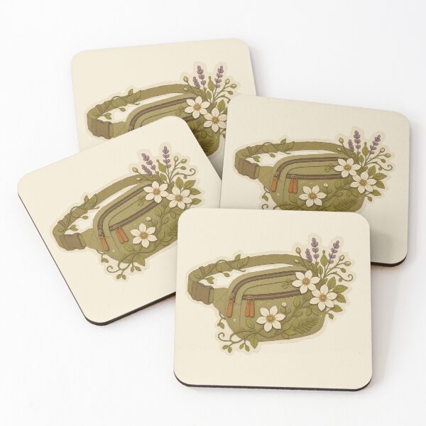 Item preview, Olive Green Fanny Pack With Wildflowers designed and sold by ITCHAWAWAA.