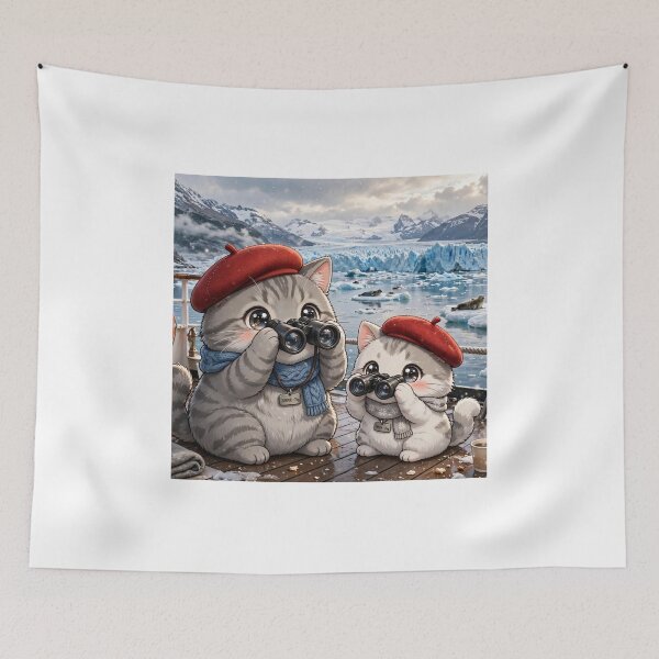 Item preview, Junior and Freda Glacier Bay Alaska - Cute Cats on Cruise  designed and sold by MAISON SYLVIE.