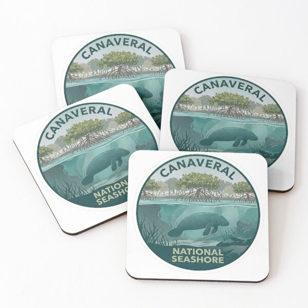 Item preview, Canaveral National Seashore Florida Manatee Vintage Nature Badge designed and sold by CityMerch4.