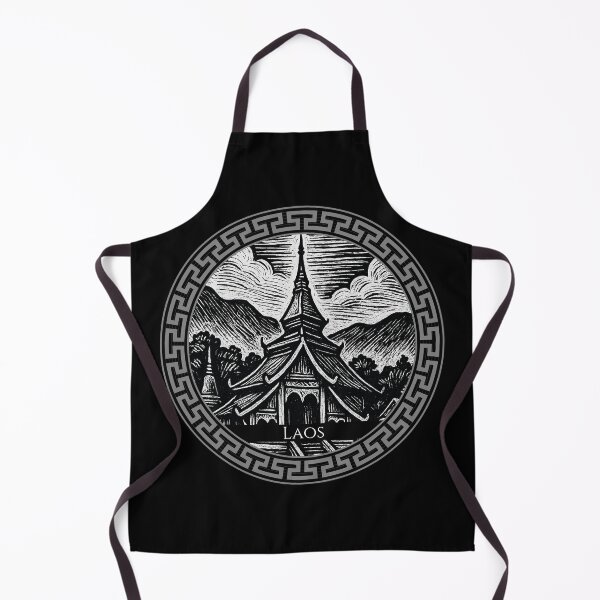 Item preview, Laos Vintage Woodcut Art designed and sold by Thistle-TShop.