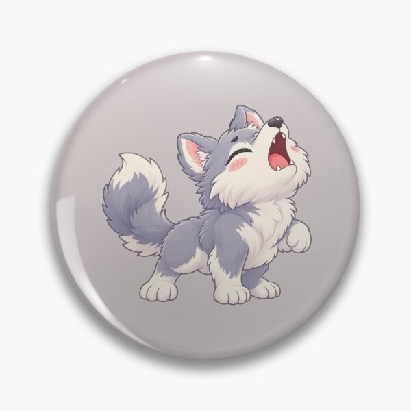 Item preview, Cute Howling Wolf with Fluffy Tail designed and sold by zan-mf.