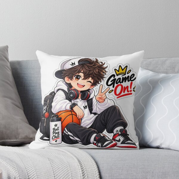 Item preview, Game On Basketball Anime Boy Sticker | Cute Gamer Sports Vibes designed and sold by Genzfirevibes.