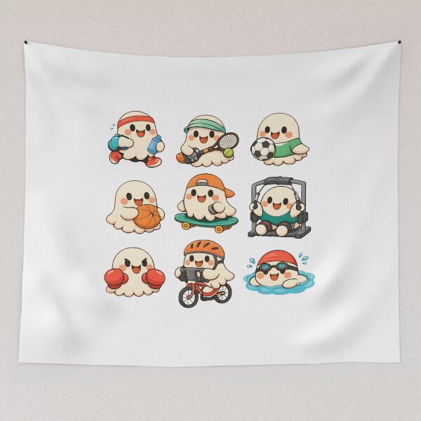 Item preview, Cute Ghost Sports Halloween Kawaii Boo Camp Ready Fitness Gift  designed and sold by Artycom.