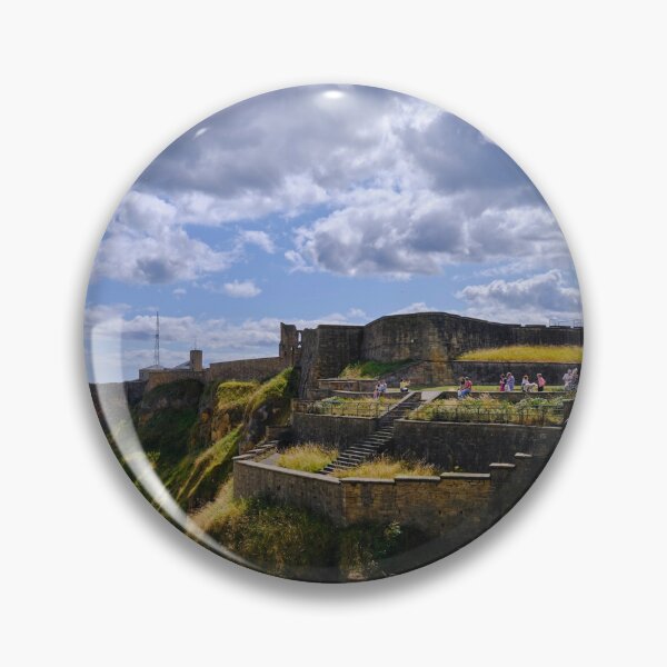 Item preview, Tynemouth Castle and King Edwards Bay under a blue sky with white clouds designed and sold by Violaman.
