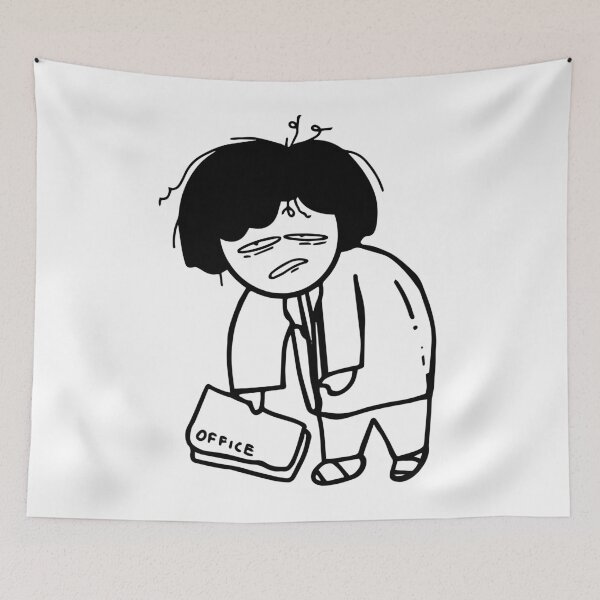 Item preview, Exhausted Office Worker Cartoon Doodle designed and sold by     Fatma Creates.