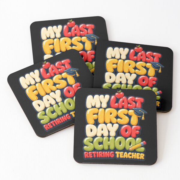 Item preview, My Last First Day of School Retiring Teacher Bold Colorful Bubble Typography Teacher Retirement Gift for Teachers designed and sold by Nightarel.