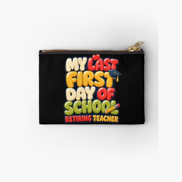 Item preview, My Last First Day of School Retiring Teacher Bold Colorful Bubble Typography Teacher Retirement Gift for Teachers designed and sold by Nightarel.