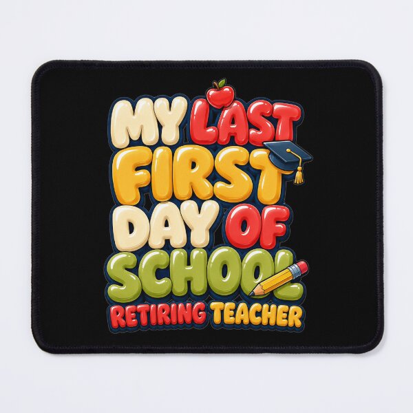 Item preview, My Last First Day of School Retiring Teacher Bold Colorful Bubble Typography Teacher Retirement Gift for Teachers designed and sold by Nightarel.