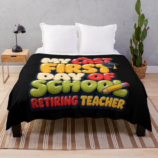 Item preview, My Last First Day of School Retiring Teacher Bold Colorful Bubble Typography Teacher Retirement Gift for Teachers designed and sold by Nightarel.