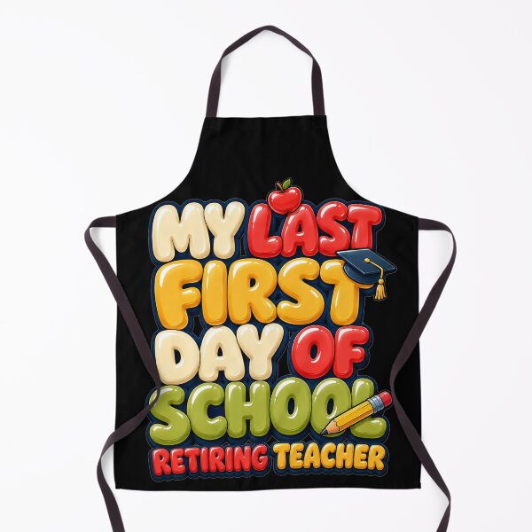 Item preview, My Last First Day of School Retiring Teacher Bold Colorful Bubble Typography Teacher Retirement Gift for Teachers designed and sold by Nightarel.