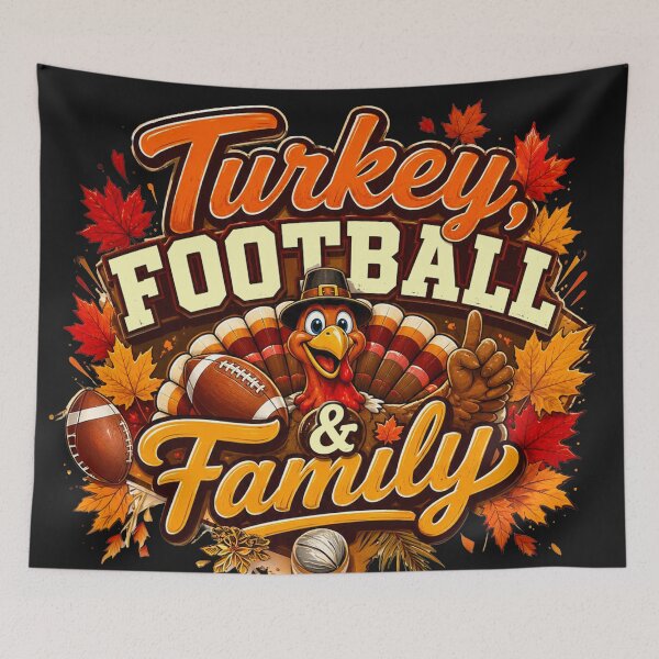 Item preview, Turkey Football & Family - Thanksgiving Celebration designed and sold by DBM Photo Art 1.