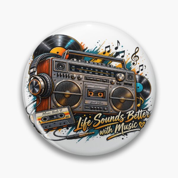 Item preview, Life Sounds Better With Music Vintage Boombox designed and sold by Mita986.