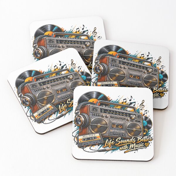 Item preview, Life Sounds Better With Music Vintage Boombox designed and sold by Mita986.