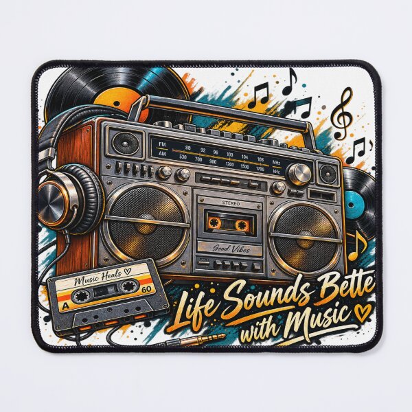 Item preview, Life Sounds Better With Music Vintage Boombox designed and sold by Mita986.