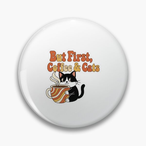 Item preview, Retro Coffee Cat But First Cats designed and sold by Stickers Hub HUB.