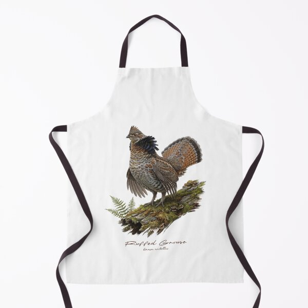 Item preview, Ruffed Grouse on Mossy Log Bird Illustration designed and sold by Takeda-art.