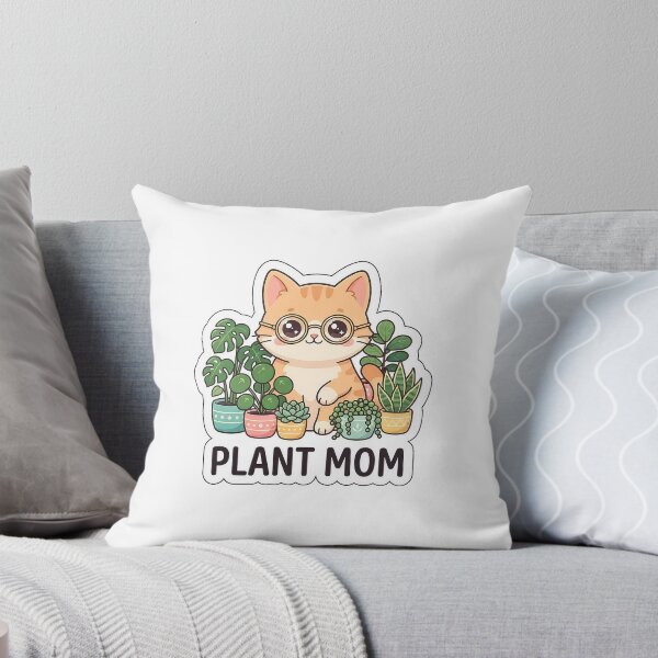 Item preview, Plant Mom Cat - Cute Indoor Gardener Kitty Sticker with Text designed and sold by SimpleP.
