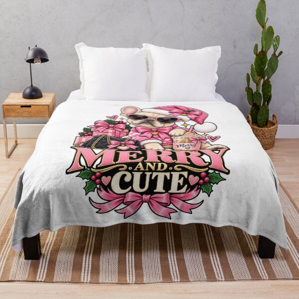 Item preview, Merry And Cute French Bulldog Christmas Shirt Pink Boujee Dog Shirt designed and sold by KnrNazimTHRE4DS.