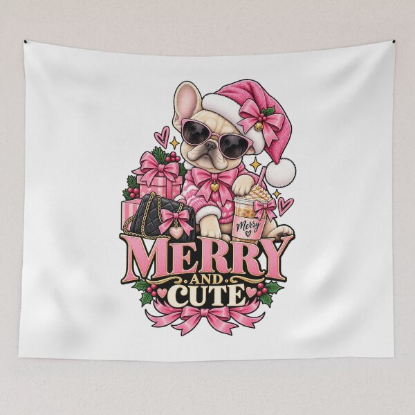 Item preview, Merry And Cute French Bulldog Christmas Shirt Pink Boujee Dog Shirt designed and sold by KnrNazimTHRE4DS.