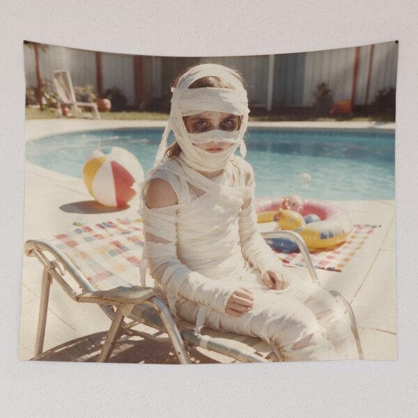 Item preview, Mummy Girl Poolside Vintage Photo designed and sold by The Mellonaire.