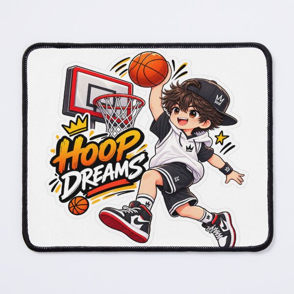 Item preview, Hoop Dreams Basketball Anime Boy Sticker | Cute Basketball Sports Sticker designed and sold by Genzfirevibes.