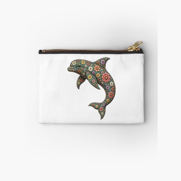 Item preview, Colorful Floral Dolphin | Ocean Floral Art Collection designed and sold by Zaru Art Studio.