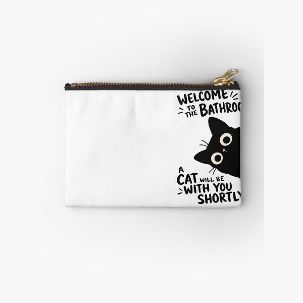 Item preview, Welcome to the Bathroom A Cat Will Be With You Shortly Funny Black Cat Graphic designed and sold by The Upside Down.