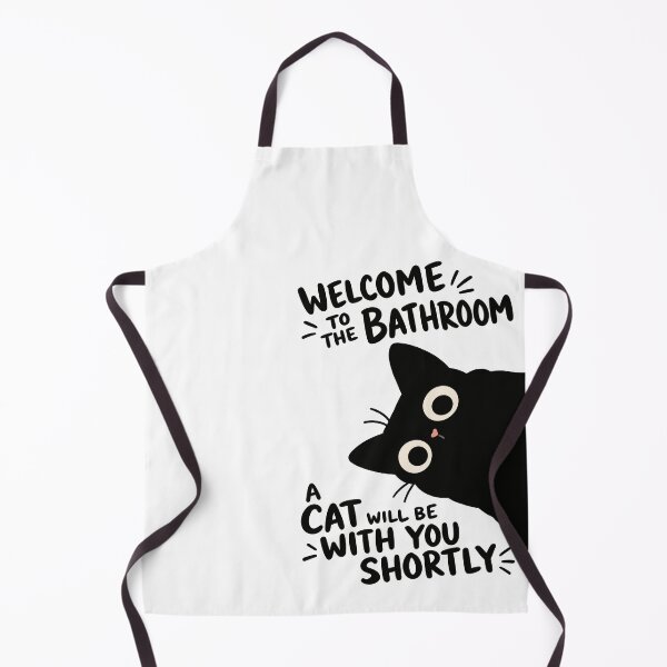 Item preview, Welcome to the Bathroom A Cat Will Be With You Shortly Funny Black Cat Graphic designed and sold by The Upside Down.