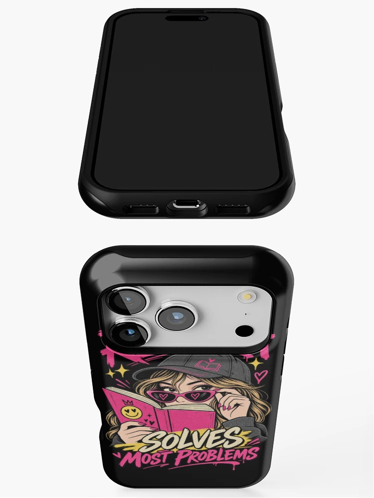 Thumbnail 3 of 4, iPhone Case, Reading Solves Most Problems designed and sold by Noirvasca.