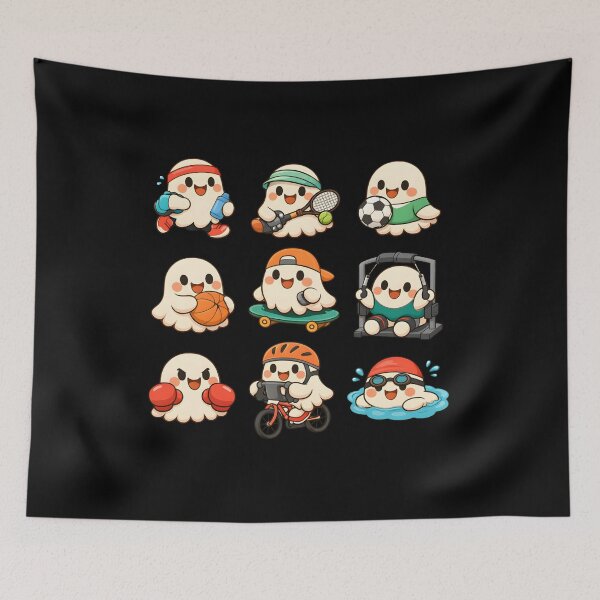 Item preview, Cute Ghost Sports Halloween Kawaii Boo Camp Ready Fitness Gift  designed and sold by Artycom.