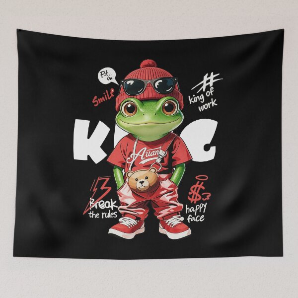 Item preview, Cute Streetwear Frog – Break the Rules Funny Frog Character designed and sold by limos.