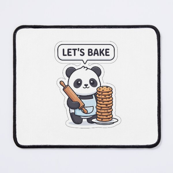 Item preview, Let's Bake Sweet Treats - Cute Chef Panda Sticker with Text designed and sold by SimpleP.