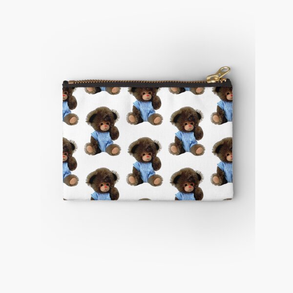 Item preview, Cute Fluffy Teddy Bear Choco in Blue Overalls | Vintage Plushie Aesthetic designed and sold by cutepid.