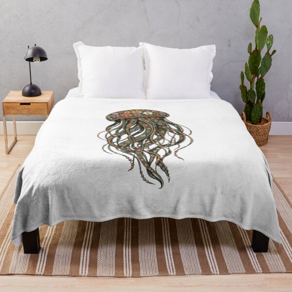 Item preview, Colorful Floral Jellyfish | Ocean Floral Art Collection designed and sold by Zaru Art Studio.