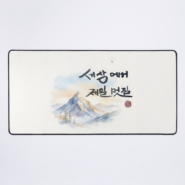 Item preview, Korean Calligraphy and Watercolor Mountain Landscape Art designed and sold by K-Brush.