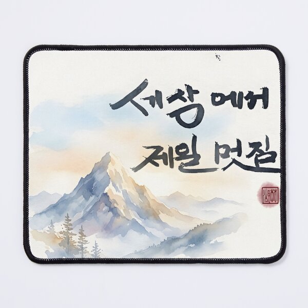 Item preview, Korean Calligraphy and Watercolor Mountain Landscape Art designed and sold by K-Brush.