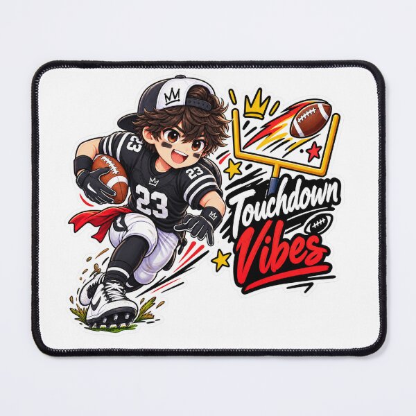 Item preview, Touchdown Vibes Football Anime Boy Sticker | Cute American Football Sports Sticker designed and sold by Genzfirevibes.