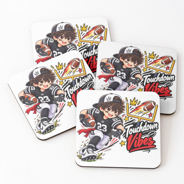 Item preview, Touchdown Vibes Football Anime Boy Sticker | Cute American Football Sports Sticker designed and sold by Genzfirevibes.