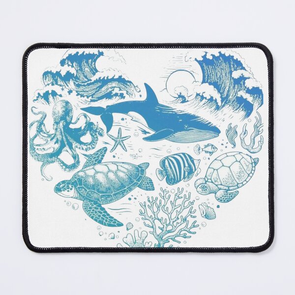 Item preview, Ocean Life Underwater Waves – Marine Animals Sea Turtle Dolphin Octopus designed and sold by 4U---Store.