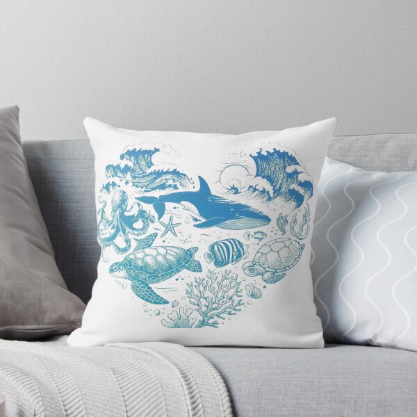 Item preview, Ocean Life Underwater Waves – Marine Animals Sea Turtle Dolphin Octopus designed and sold by 4U---Store.