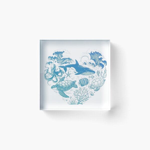Item preview, Ocean Life Underwater Waves – Marine Animals Sea Turtle Dolphin Octopus designed and sold by 4U---Store.
