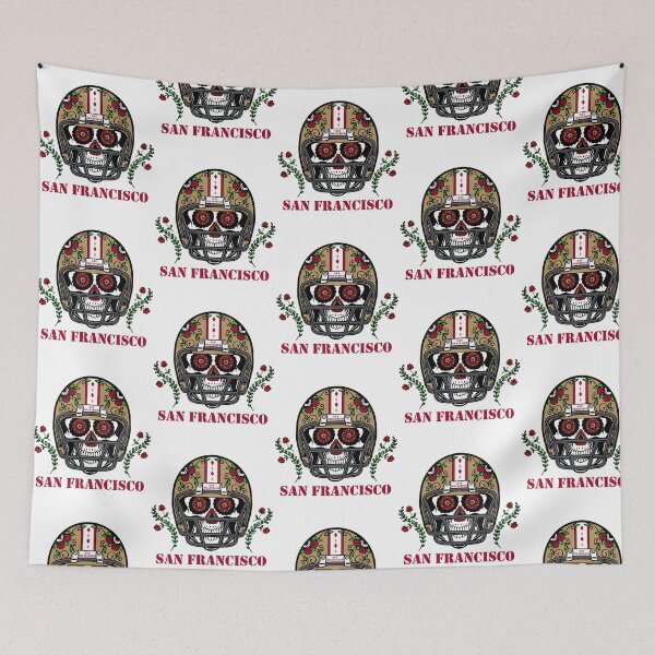 Item preview, San Francisco Football Helmet Sugar Skull Day Of The Dead designed and sold by schube-rtrenda.