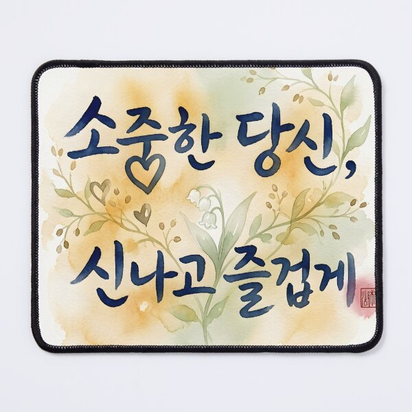 Item preview, Korean Calligraphy Art with Watercolor Botanical Background designed and sold by K-Brush.