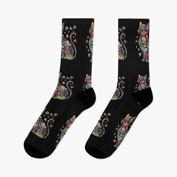 Item preview, Wildflower Cat Nature Lover Cat Lover Gift Floral Cat Animal Lover Gift designed and sold by Thread&Fable.