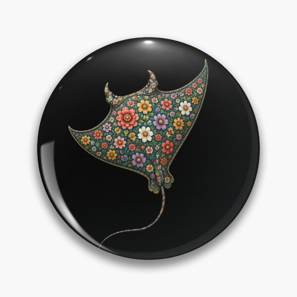 Item preview, Colorful Floral Manta Ray | Ocean Floral Art Collection designed and sold by Zaru Art Studio.