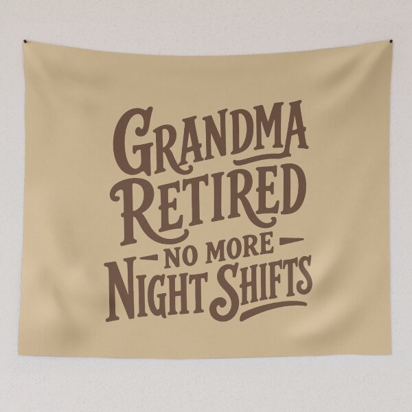 Item preview, Grandma Retired — No More Night Shifts — Nurse Retirement Gift Grandma | RN Night Shift Pillow designed and sold by KiwyStudio.